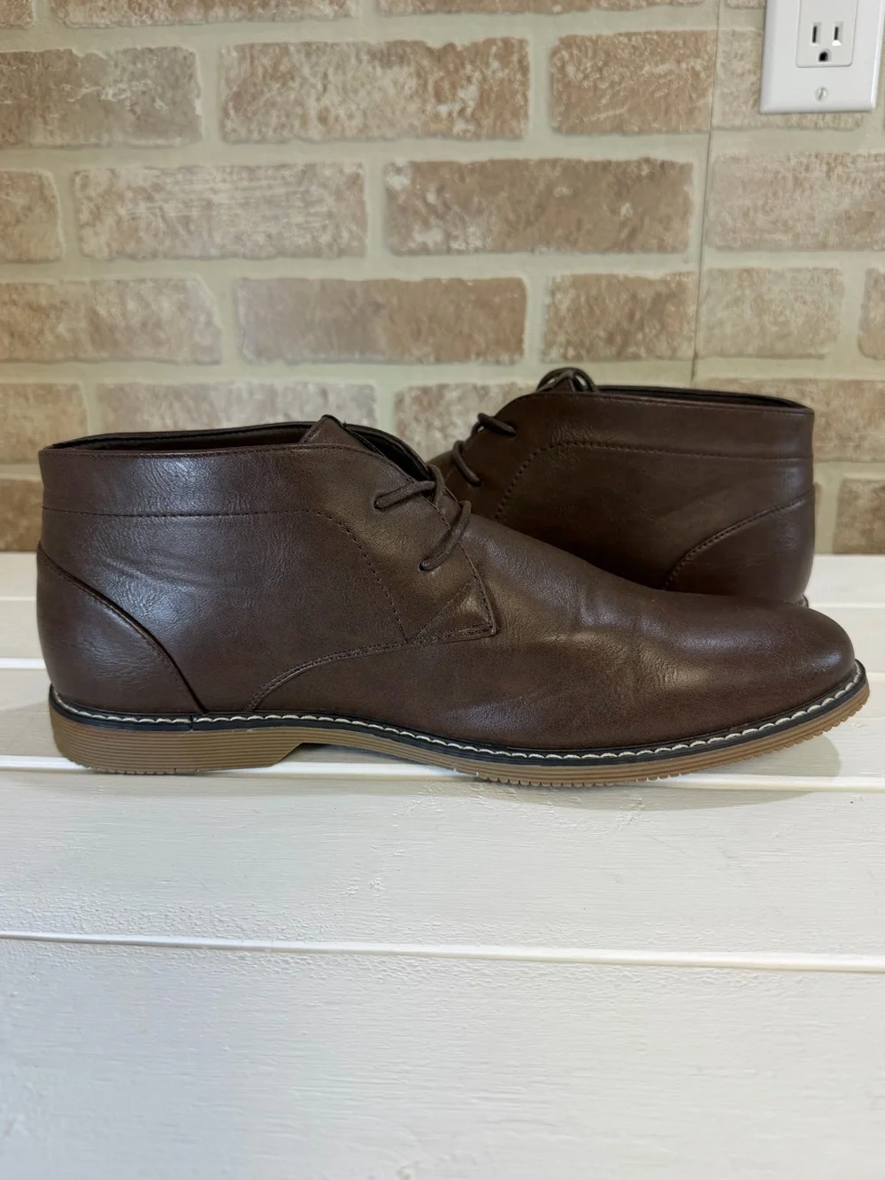 London Fog Blackburn Chukka Boots Brown Leather Lace-Up Ankle Boots Men’s 10.5M